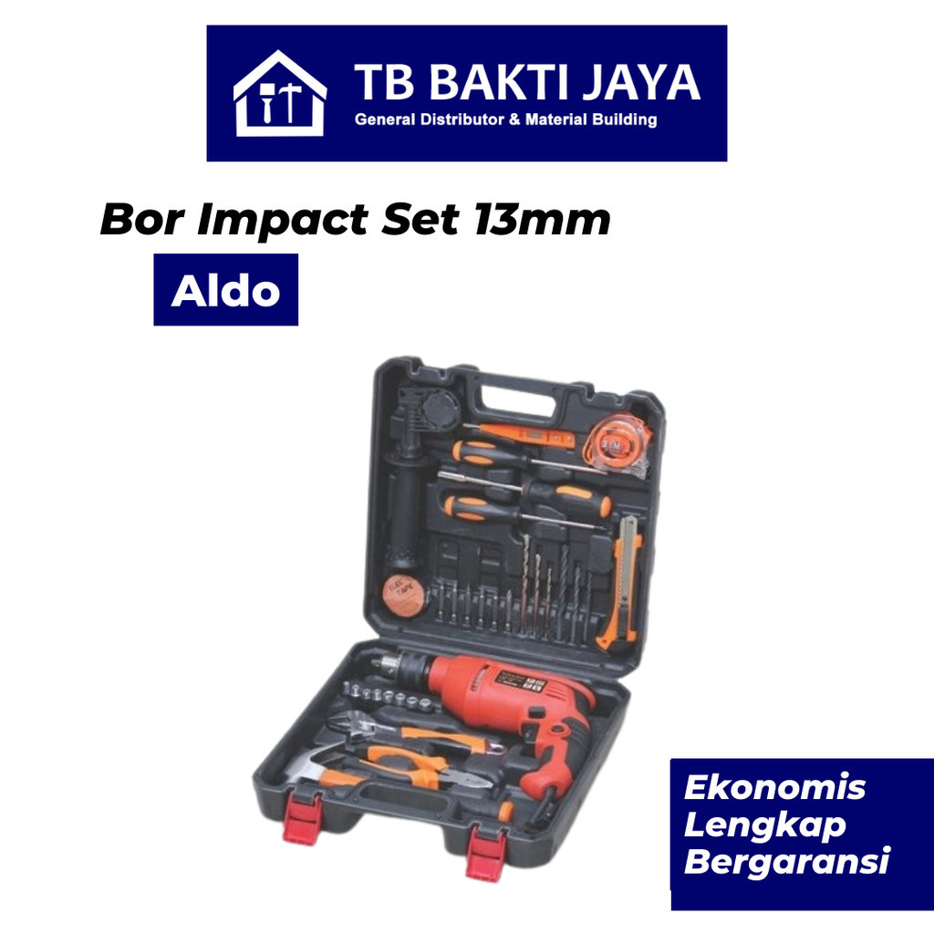 Aldo Bor Impact Set13mm Mesin Bor Baterai 32Pcs