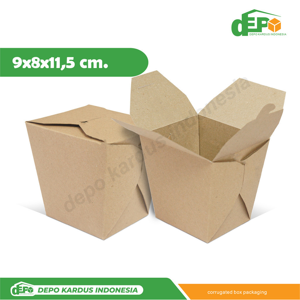 

Rice Box 9x8x11,5 size L (RB 03 K04) Kraft Paperfood/Foodpail/Ricebowl/Boxnasi/Bento/Boxmakanan/Custom
