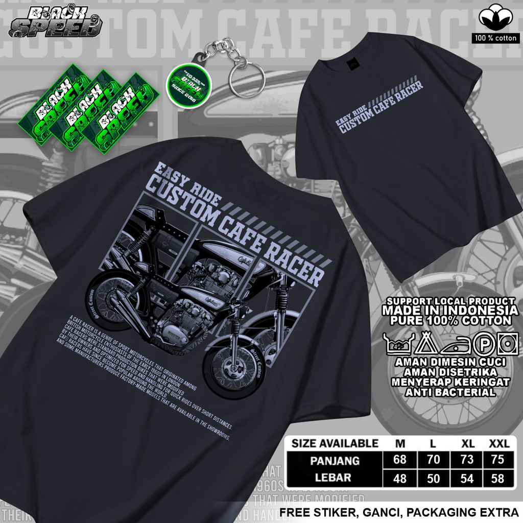 Kaos Motor Viral Terbaru CUSTOM CAFE RACER Kaos Honda CB Kaos Motor Herex Astrea Grand Plastisol Dis