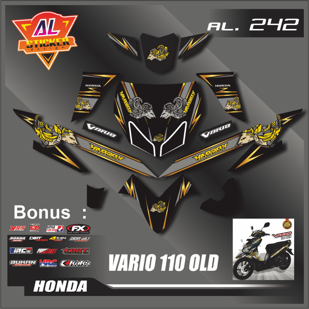 Stiker Vario 110 Karbu Full Body Stiker Vario 110 Karbu Lama Striping Vario 110 Karbu Lama Variasi S