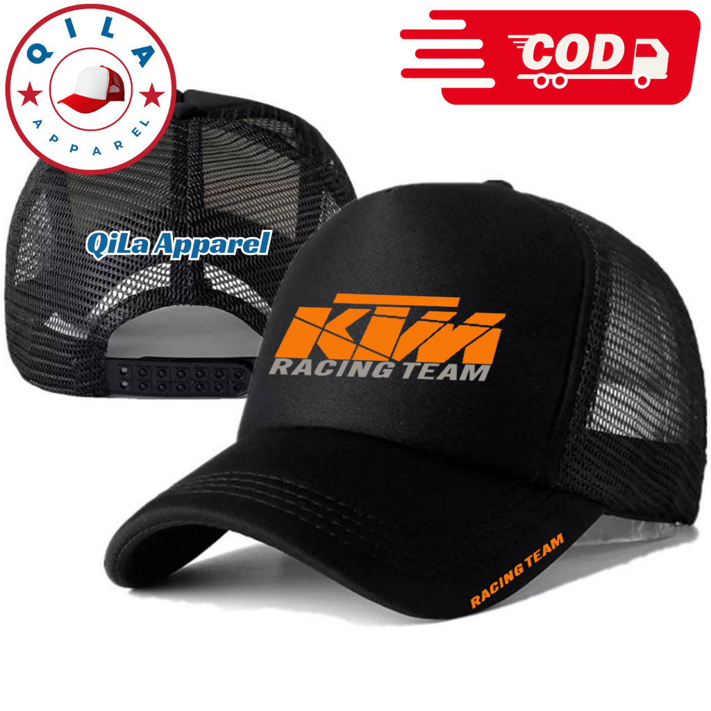 QiLa Apparel Topi Trucker KTM RACING - Topi Distro KTM RACING Logo - Topi KTM RACING Premium - Topi 