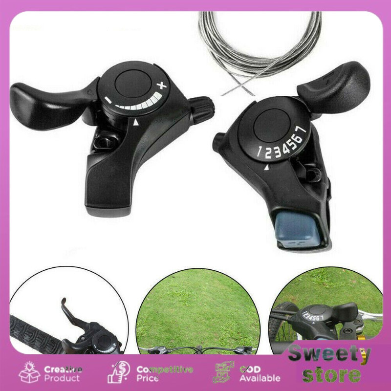 Sweety Store Indonesia-Tuas pemindah gigi sepeda gunung, tuas perseneling sepeda 3/7/21Speed, suku c