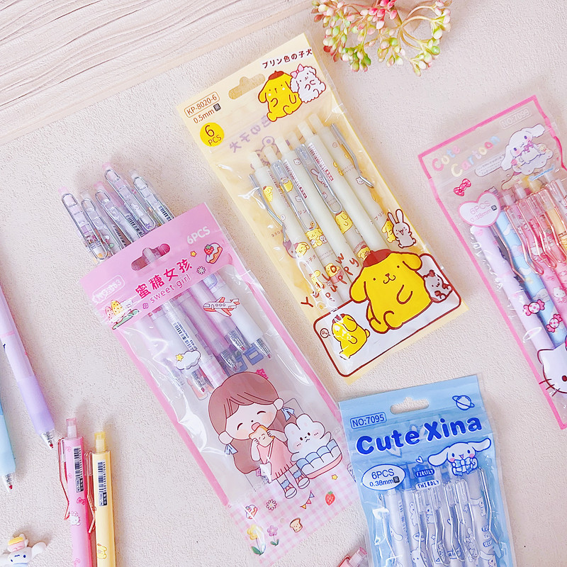 

TERMURAH PULPEN GEL MEKANIK 1SET ISI 6PCS / PULPEN MEKANIK MOTIF CUTE