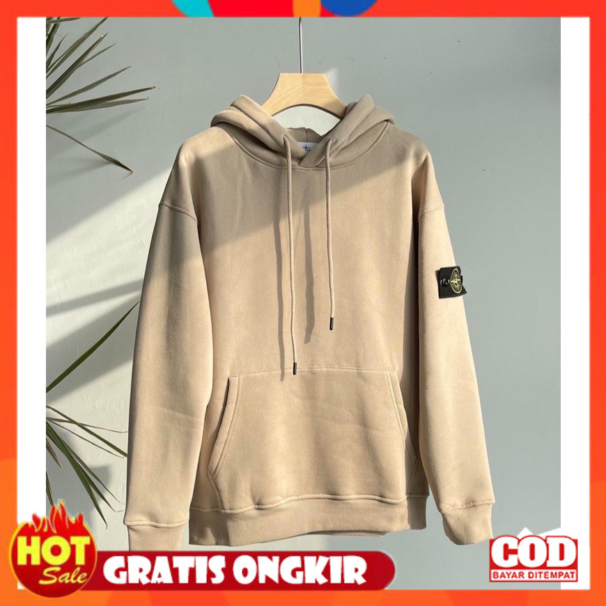 [PREMIUM ORIGINAL] Sweater hoodie polos pria / Jaket hoodie emblem bordir / Sweater hoodie stone isl