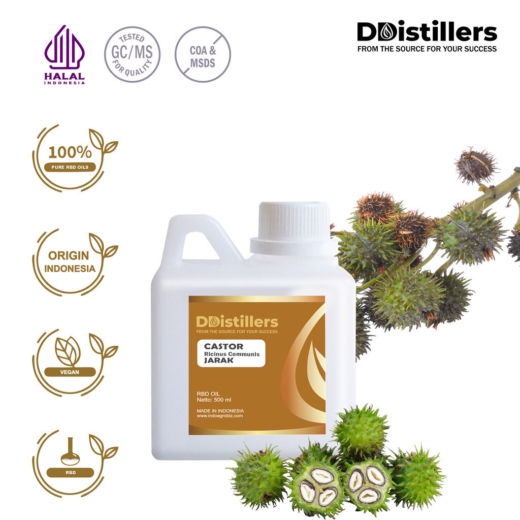

Castor / Jarak RBD Oil Pure 100%, 500ML-1L HDPE