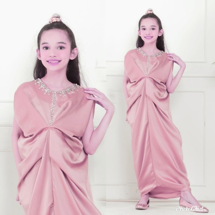 kaftan anak Trisna dusty baju pesta lebaran cantik murah