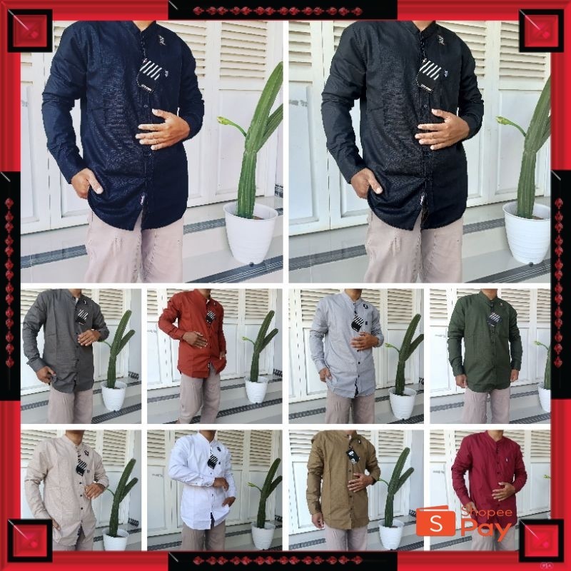 KAIN ADEM LEMBUT HALUS TEBAL / baju kemeja Koko pria kemko pria dewasa ZiD denim lengan panjang,  Ko