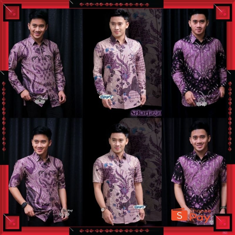 [PREMIUM ORIGINAL] KEMEJA BATIK SPESIAL WARNA UNGU /LILAC/PURPLE Kemeja Batik Pria Modern Lengan Pan