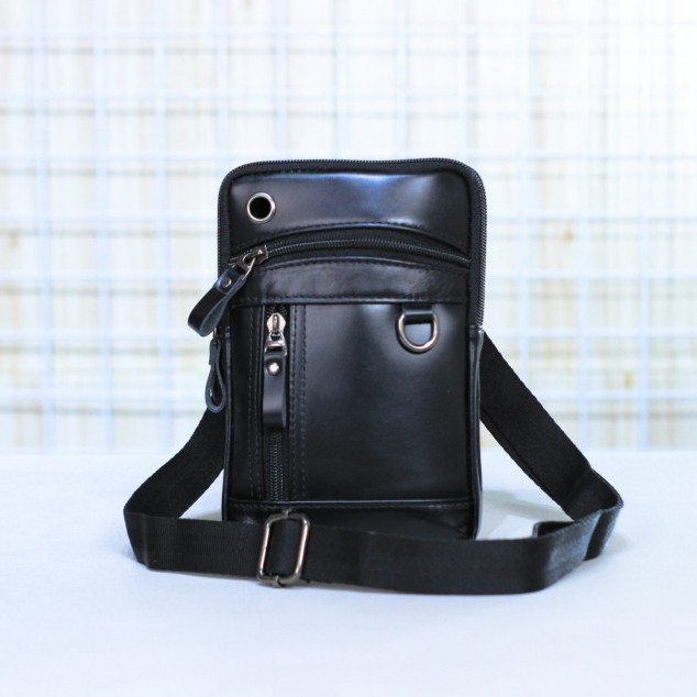 TAS SELEMPANG PINGGANG TAS HP PRIA KULIT ASLI PREMIUM