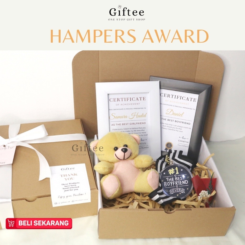 HAMPERS AWARD CUSTOM CERTIFICATE SERTIFIKAT PIAGAM PENGHARGAAN MEDALI MENDALI PIALA BINGKAI BEST BOY