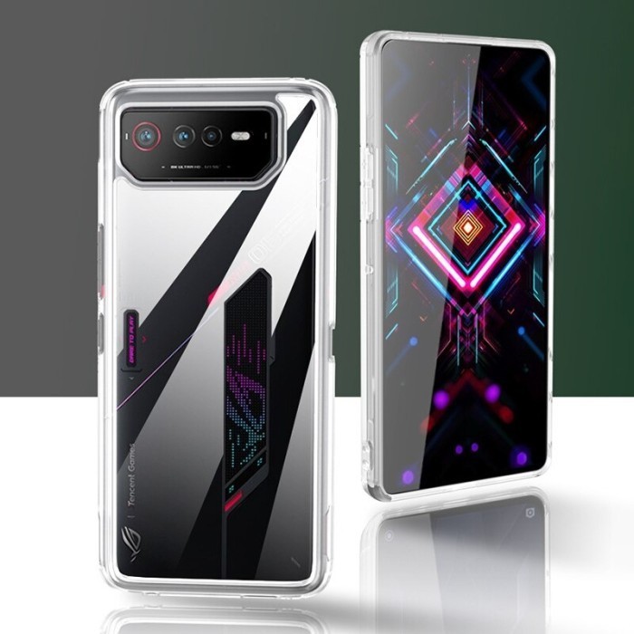 Mabel Case Asus Rog Phone 6/ Rog Phone 6 Pro Case Design Crystal Casing - List Putih, Rog Phone 6 Pr