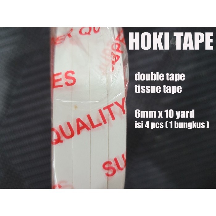 

LG09 Double Tape Tisue 6mx10yard 4pcs hoki putih lakban isolasi lem selotip