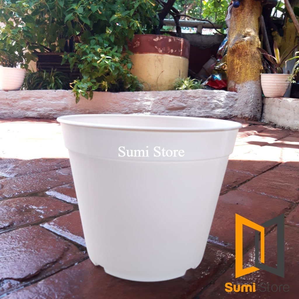Pot putih polos 20 cm- Pot Bunga 20 cm