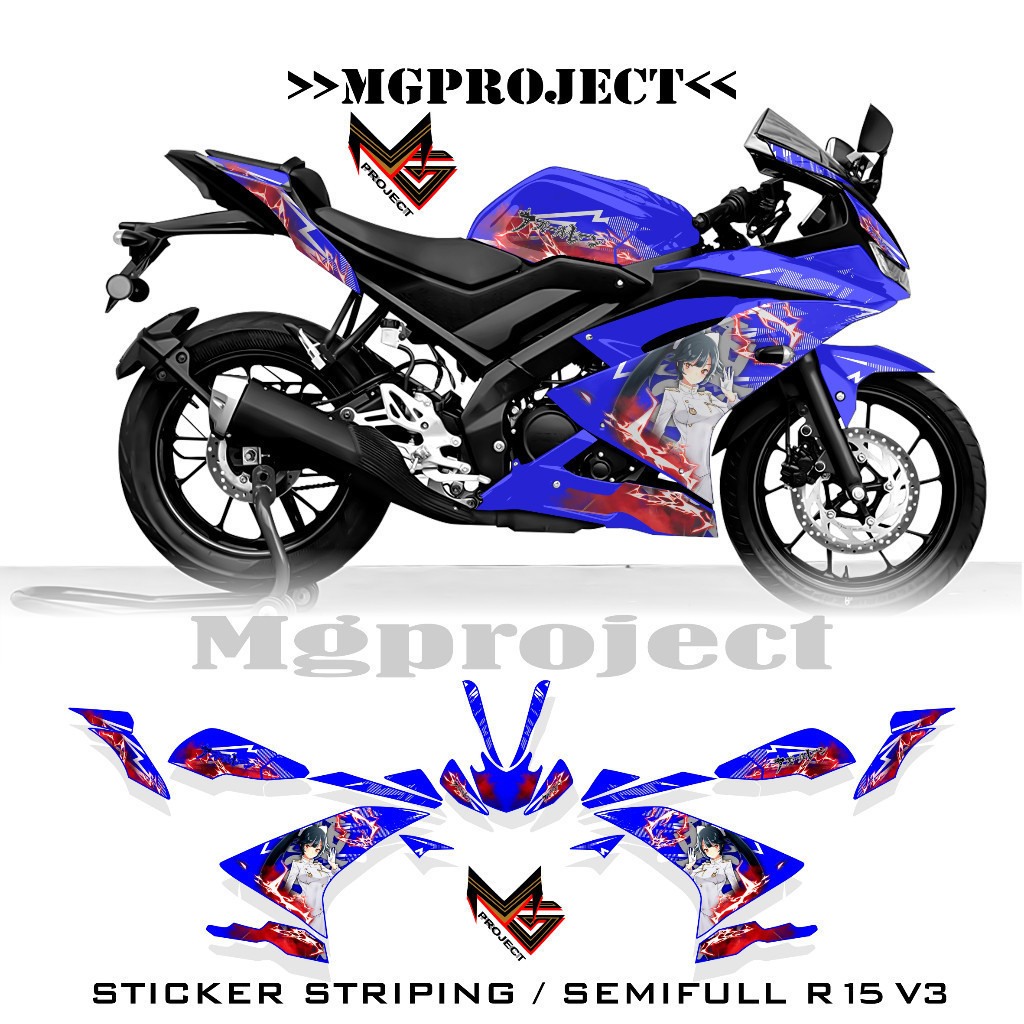 r15 v3 sku26, striping r15 v3 anime, stiker yamaha r15 v3