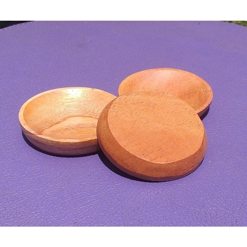 lepek acar 6cm mangkuk sambal makan kayu bulat