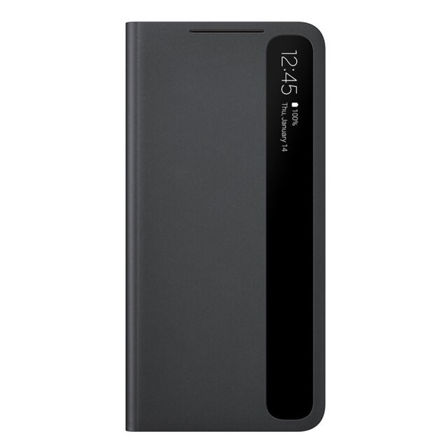 New[Promo] Flip Clear View Cover Case Samsung S21 Ultra S21Ultra Original 100% - Hitam, S21 Ultra