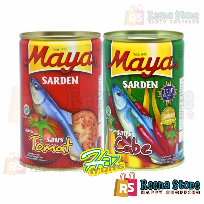 

Maya Sarden Saus Tomat Cabe | Ikan Sarden Kaleng Maya Sardines 155 Gr - Reena Store