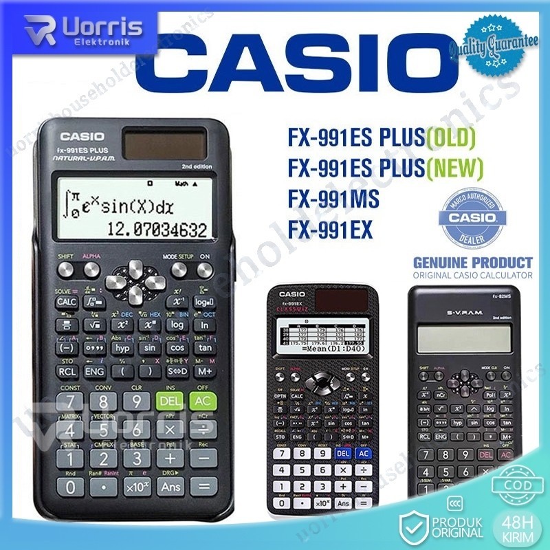 

Kalkulator Scientific Casio ilmiah FX-991EX/991ES-Plus Calculator Scientific Casio Kalkulator Casio Scientific 417 Fungsi/Dua Sumber Tenaga Baterai Dan Tenaga Matahari/40 Konstanta Rumus