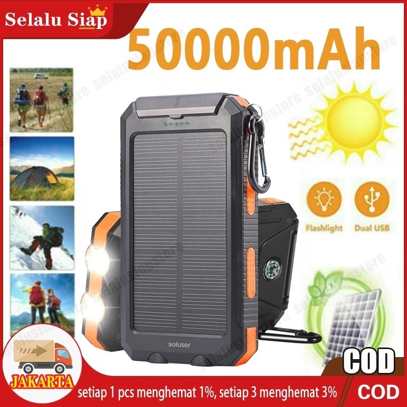 Rechargeable Solar Power Bank Awet Tahan Lama Power Bank Terbaik Powerbank Solar Power Bank Robot 50