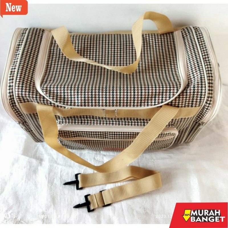 tas jinjing wanita Tas Travel Bag Pakaian Baju Mudik Pulang Kampung Bepergian Polo CRV Jinjing Selem