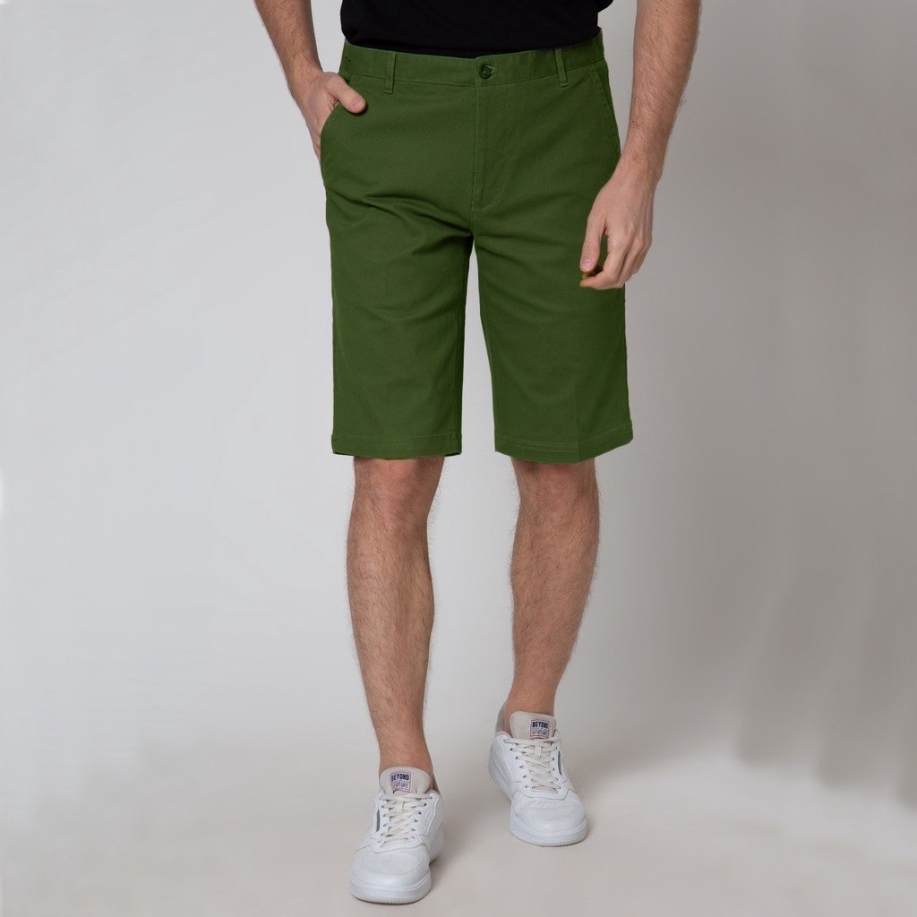 Nassacash - Celana Pendek Pria Premium Chino Chinos Pants Warna Army Ukuran 27-38