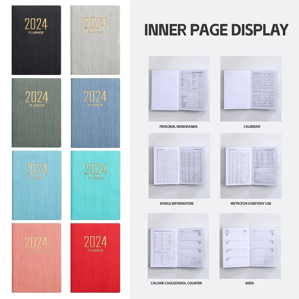 

ARSAKHABOUTIQUE MINKYS Buku Catatan Harian 2024 Kulit PU Notebook Planner 365 Days A7 - MK24