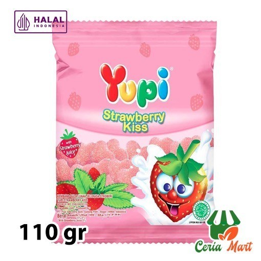 

Yupi Strawberry Kiss 110 gr Permen Yupy Empuk Rasa Stroberi