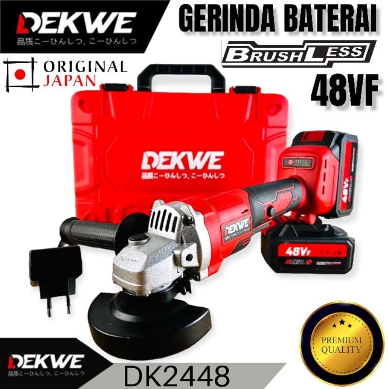 DEWALT GERINDA BATERAI , READY GERINDA TANGAN CORDLESS ANGLE GRINDER 48V DEKWE DK2448