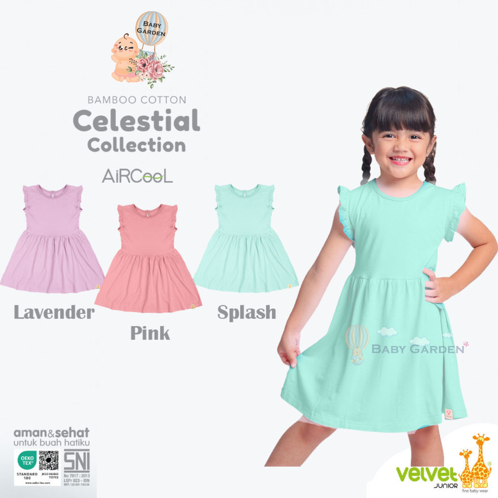 Velvet Junior Baju Anak Celestial Collection Ruffle Dress - Luna - Dress Kutung Ruffle Celestial 8