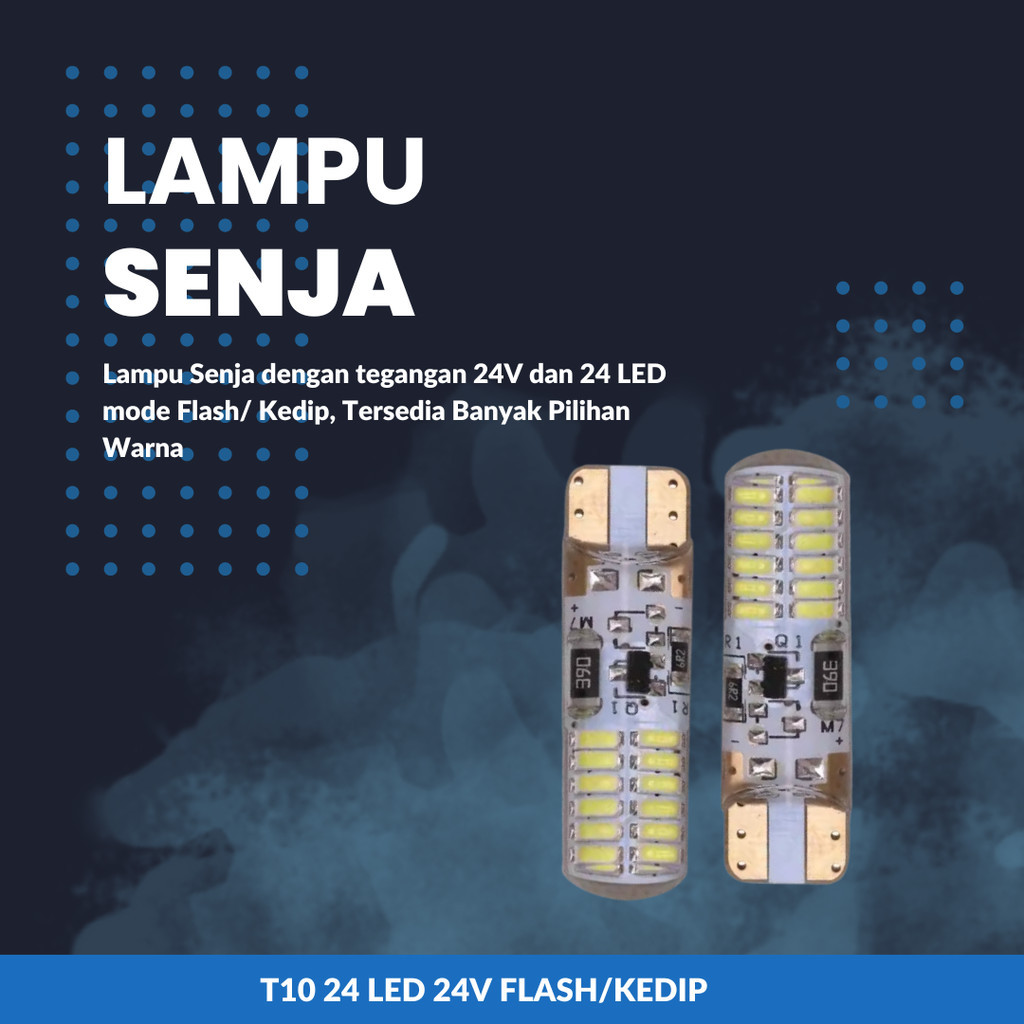 Lampu senja T10 24 LED 24v kedip Flash senja bis truck