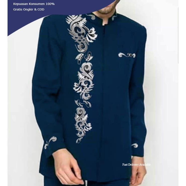 Pakaian KOKO MUSLIM JEFRI TOSCA SC Baju koko pria katun rayon hijau tosca Fashion Terbaru