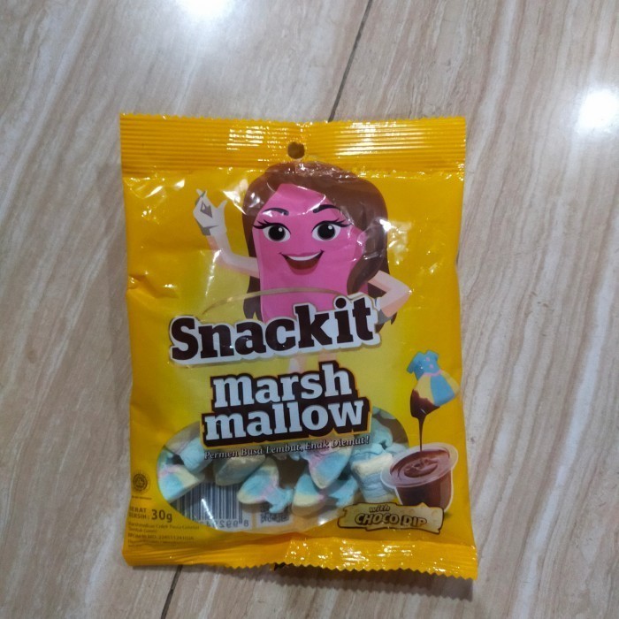 

snackit marshmallow with choco dip 30gr permen lembut candy