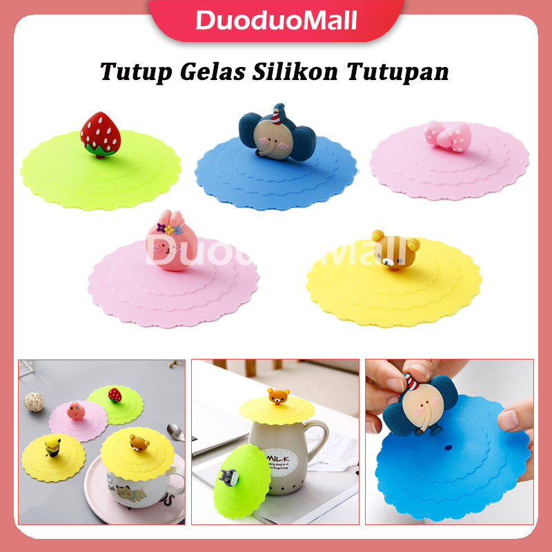 Tutup Gelas Silikon Tutupan /Tutup Gelas Silikon Karakter