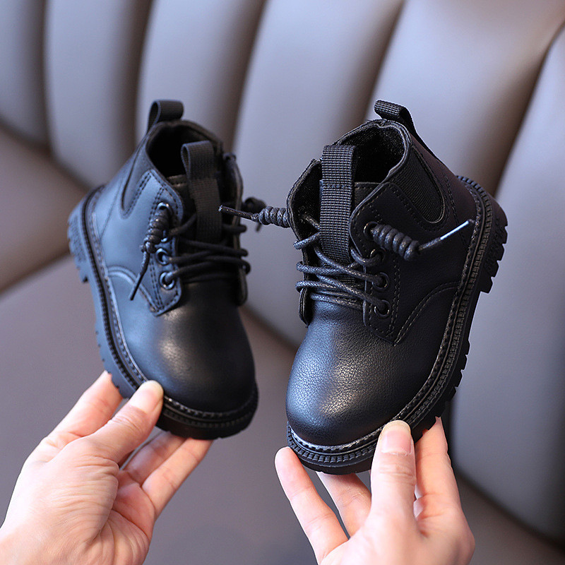 SEPATU ANAK IMPORT BOOTS COWOK HITAM   21 - 30