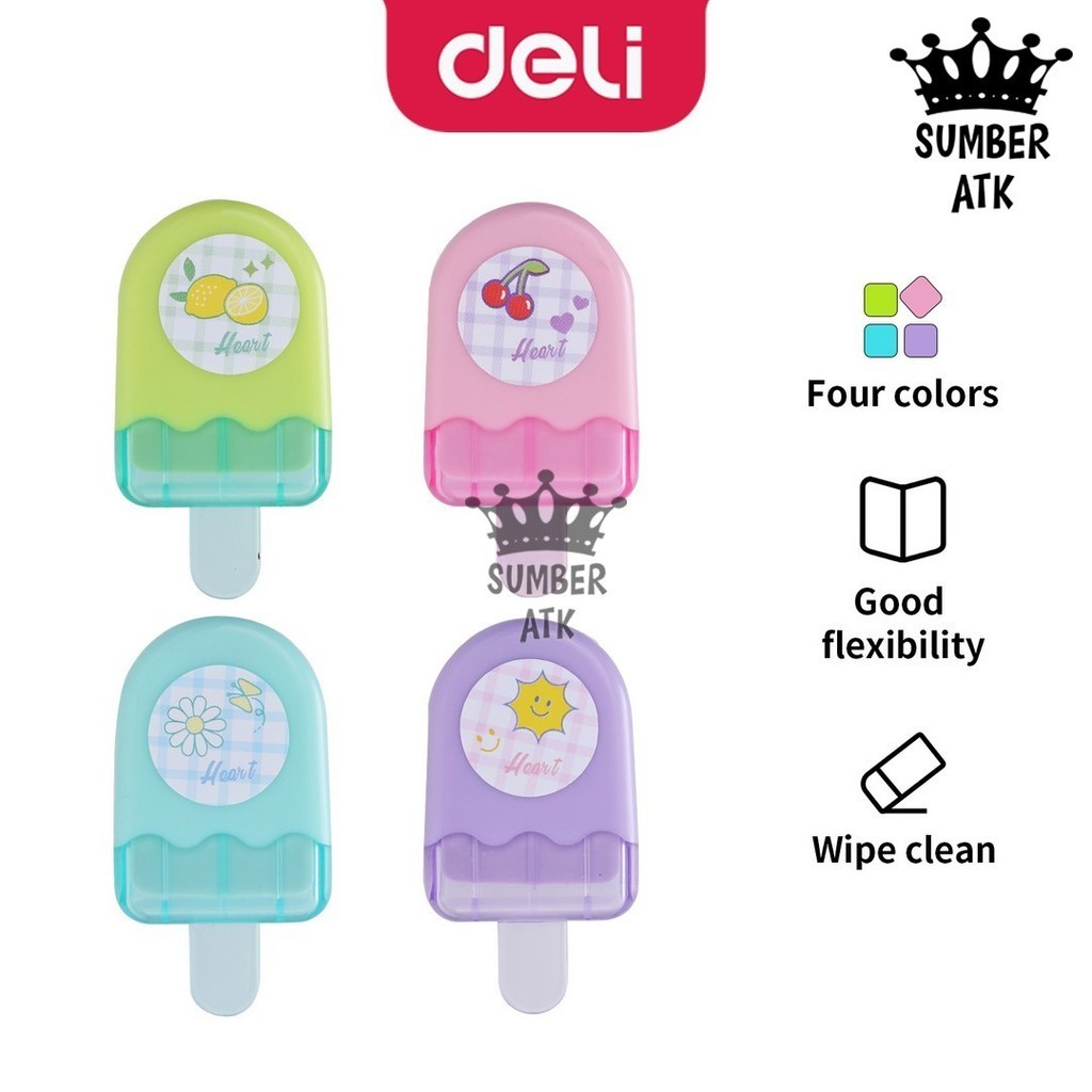 

Deli Penghapus Es Krim 4 Warna Mudah Dibersihkan 71122