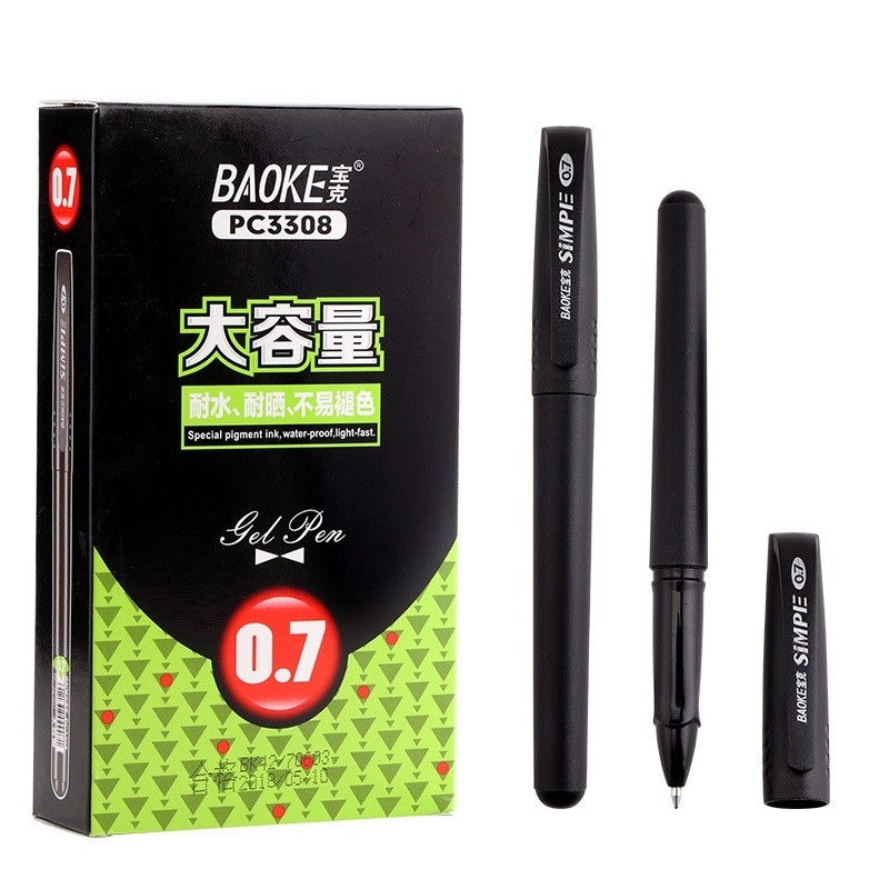 

BAOKE 12pcs/box Gel Pen / Pulpen Gel 0.7 mm Tinta Hitam Kapasitas Besar Pena Penulisan Yang Mulus PC3308