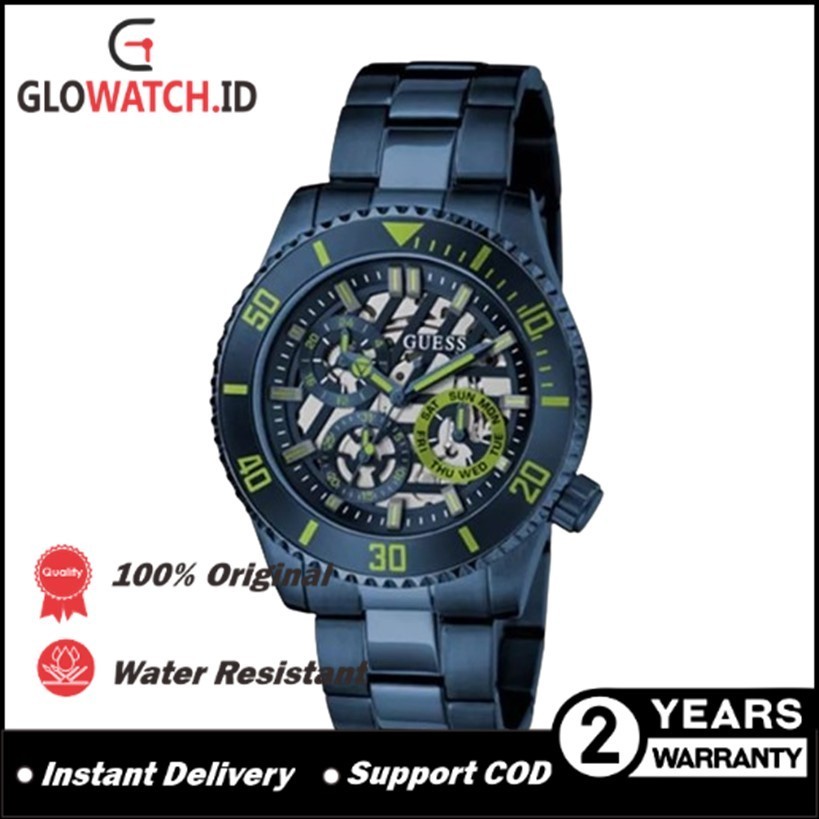 [Promo] Jam Tangan Pria Guess GW0488G4 AXLE Navy Multi-function Stainless Steel Strap Original (Gara