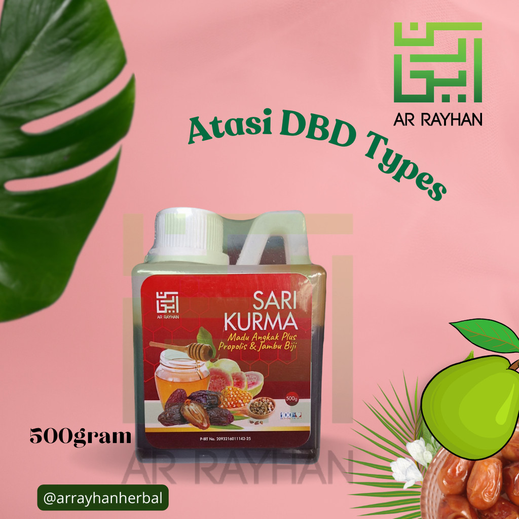 

Sari Kurma Madu Angkak plus Propolis Jambu Biji & Daun Ubi Jalar Meningkatkan Trombosit DBD 500 Gr Ar Rayhan