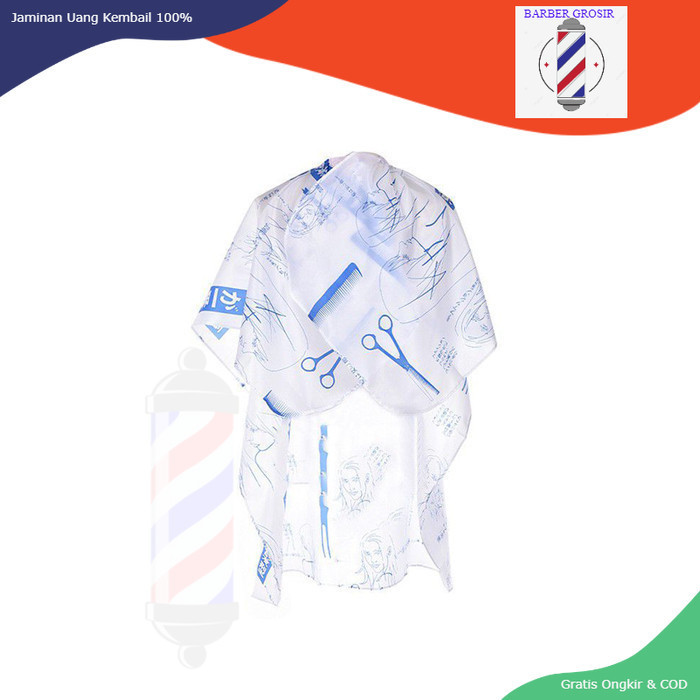 COD kain kep 22 kain kip barbercape kain jubah cukur rambut - Biru ORIGINAL