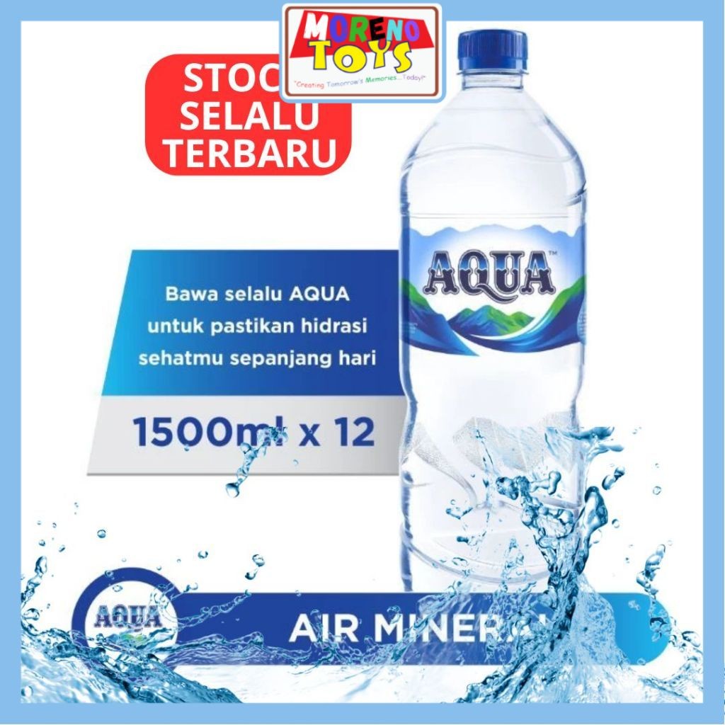 

Air Minerale AQUA Botol 1500ML 1,5Liter / Isi 12 Botol Per DUS PER KARTON Termurah