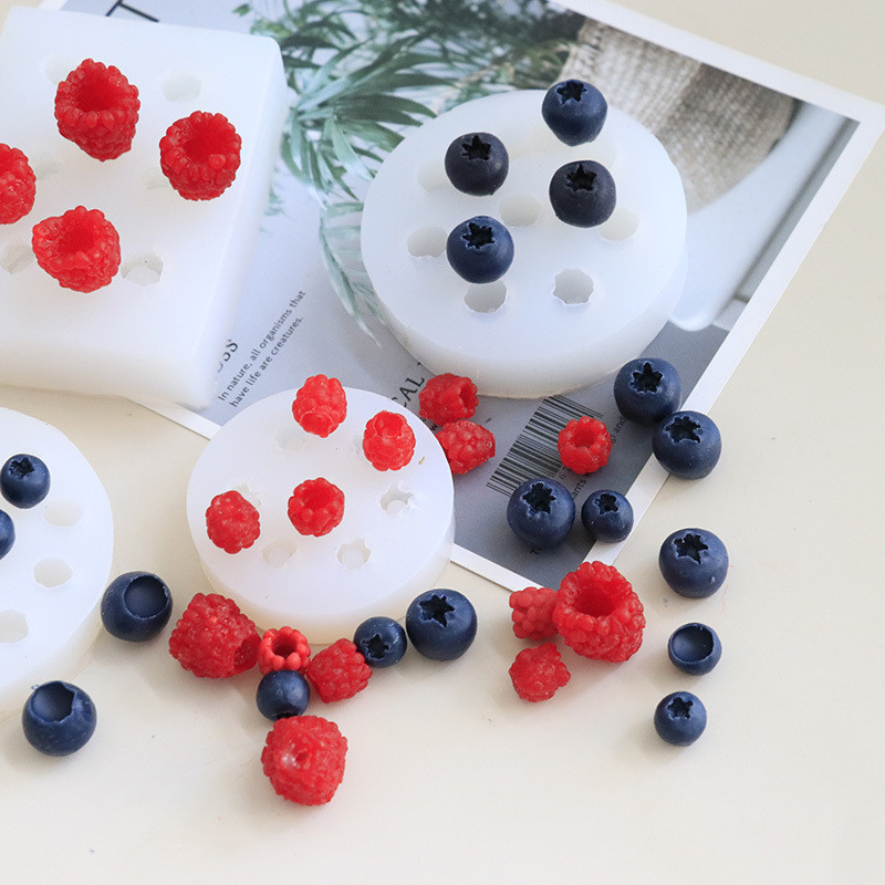 

Blueberry Raspberry Candle Mold 3D Simulation Fruit Silicone Mould DIY Chocolate Baking Cake Molds Handmade Craft Supplies