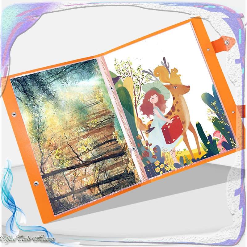 

Portable A2 4k Folder Picture Album Information Book Art Work 4-open Sketch Paper Storage Folder Poster Drawing Collection Stude