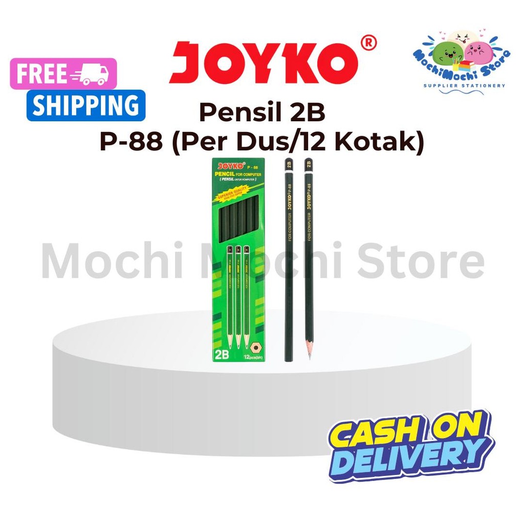 

PER DUS/12 KOTAK Pensil 2B Joyko P-88 | Pensil Joyko | Pencil Joyko P-88 2B | Pensil Ujian Stationery Computer