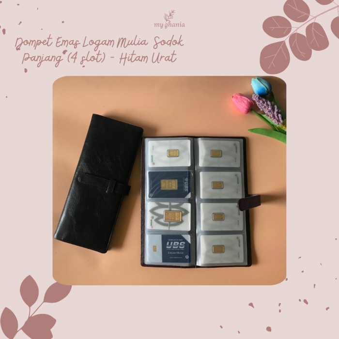 Dompet Logam Mulia Album LM Emas Batangan Antam UBS Minold 4 susun - Cokelat