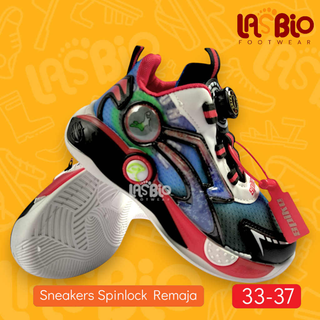 Sepatu Sneakers Spinlock Anak Remaja Laki Cowok Cewek Unisex Import
