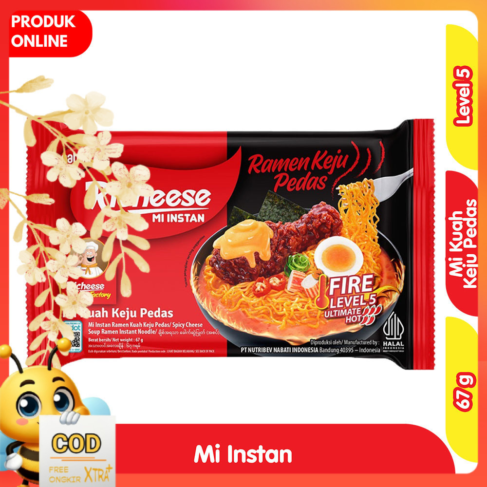 Nabati Richeese Mi Kuah Instan Ramen Keju Pedas Level 5 67 g
