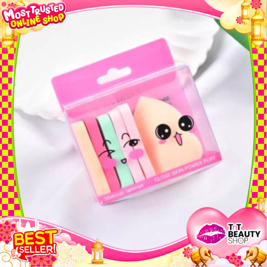 SPONGE EMOTICON 4in1 - 6in1 | Beauty Blender - Sponge Puff Bedak - Sponge Foundation | TnT Beauty Sh