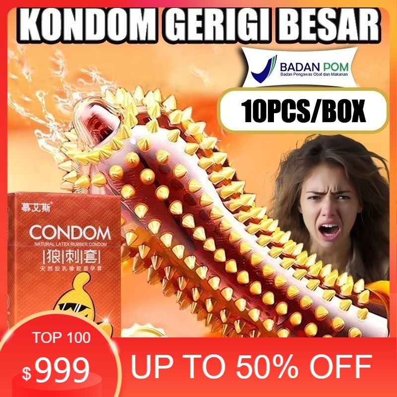 Kondom bergrigi Kondom sutra bergerigi Kondom grigi Alat kontrasepsi 10pc/Box kondom pria sambung ri