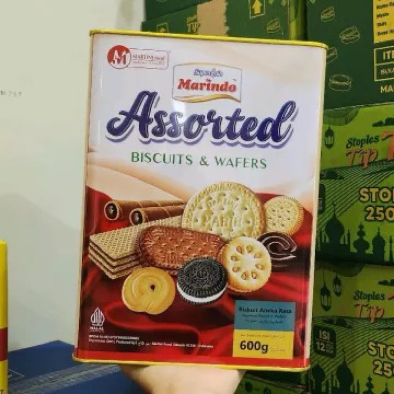 

(Kaleng) Marindo Assorted Biscuits & Wafers Kaleng Segi 600gr