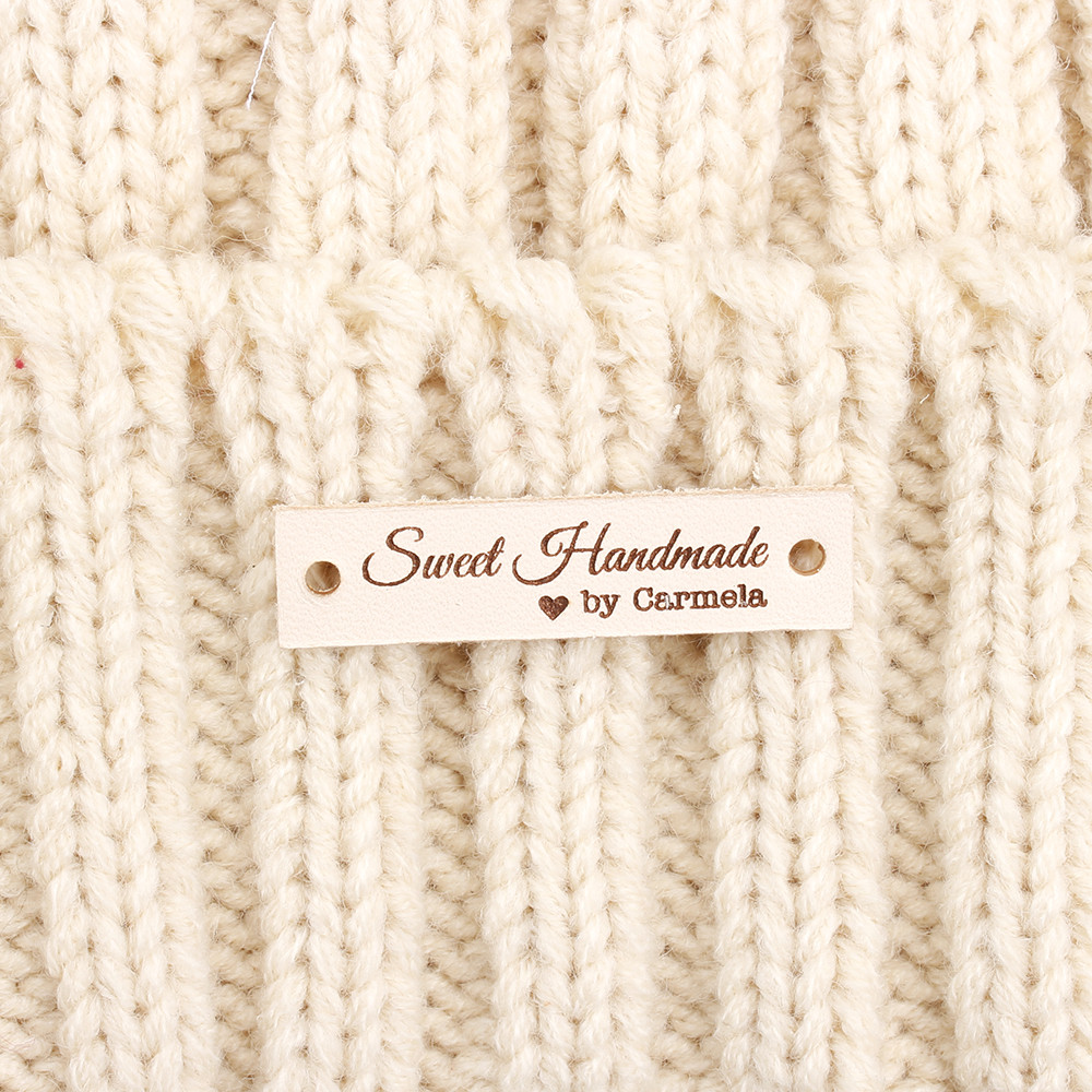 

Leather tags, personalized leather labels, custom clothing labels, knitting tags, crochet labels (PB3121)